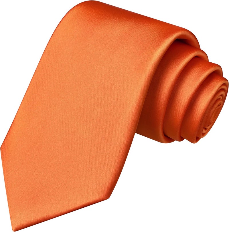 Branduce 3.15"（8cm） Mens Solid Satin Tie Pure Color Necktie for Business and Wedding + Gift Box - Image 1